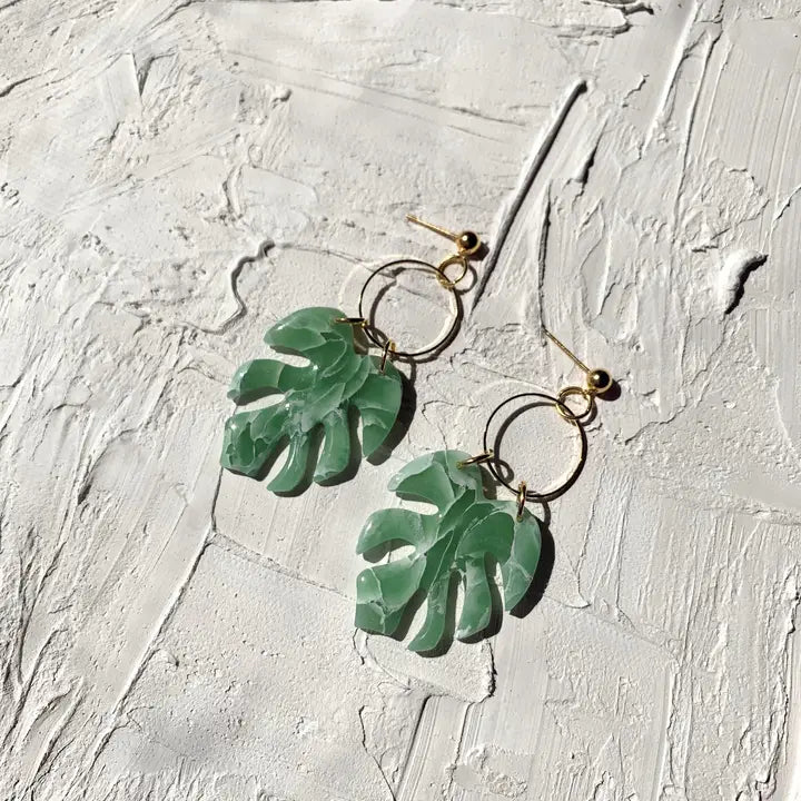 Monstera Dangle Earrings