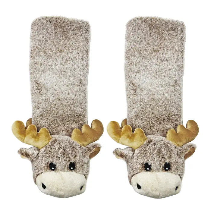 Kid's Moose Plush Slipper Socks