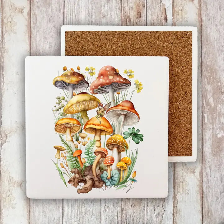 Vintage Mushroom Botanical Coaster