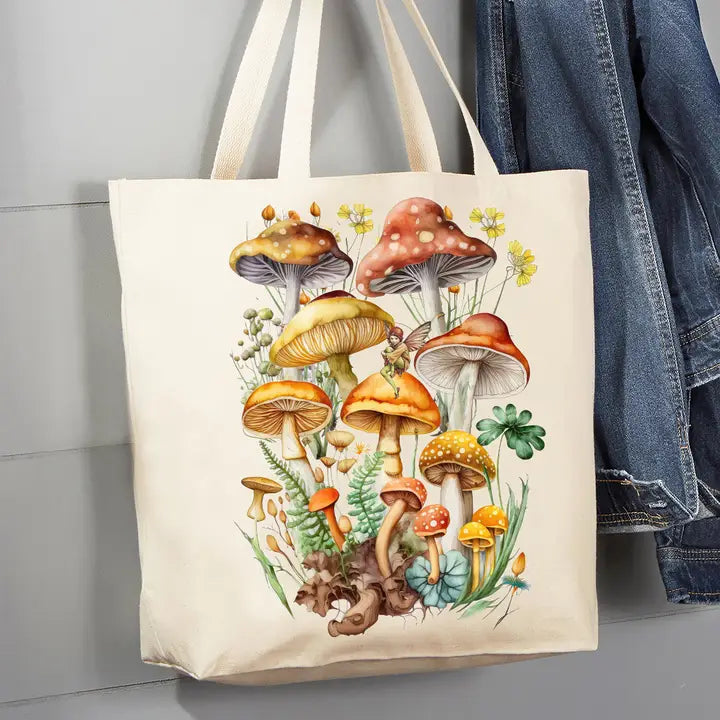 Vintage Mushroom Botanical Tote Bag