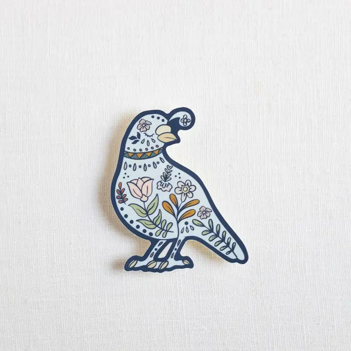 Floral Quail Sticker