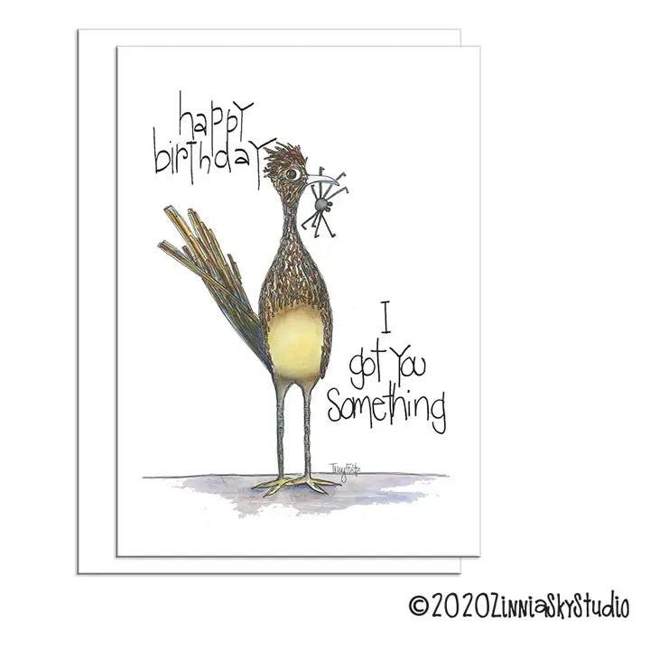 Road Runner With a Gift Birthday Card