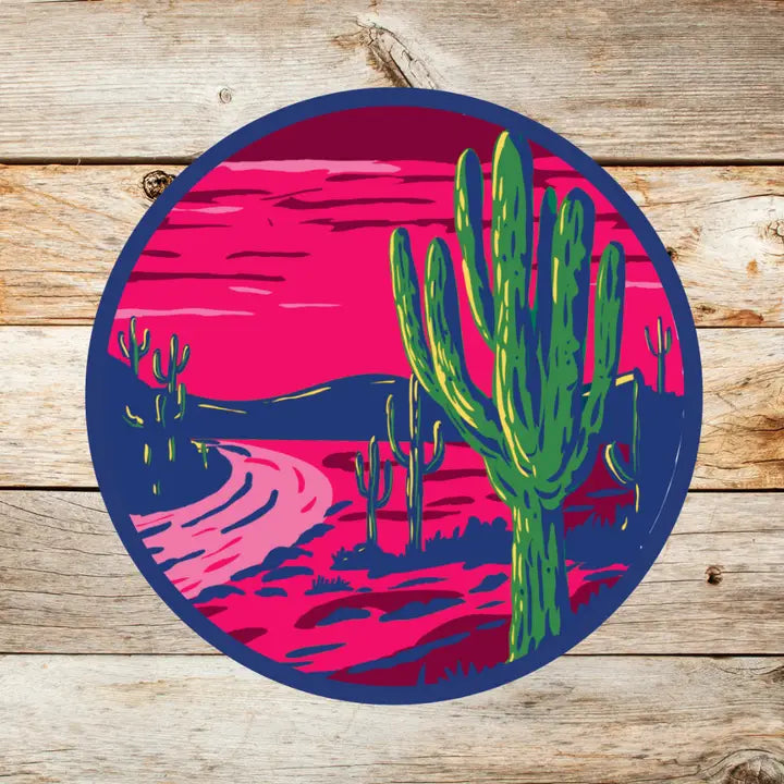 Saguaros at Sunset Stickers