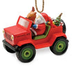 Santa in a Jeep Ornament