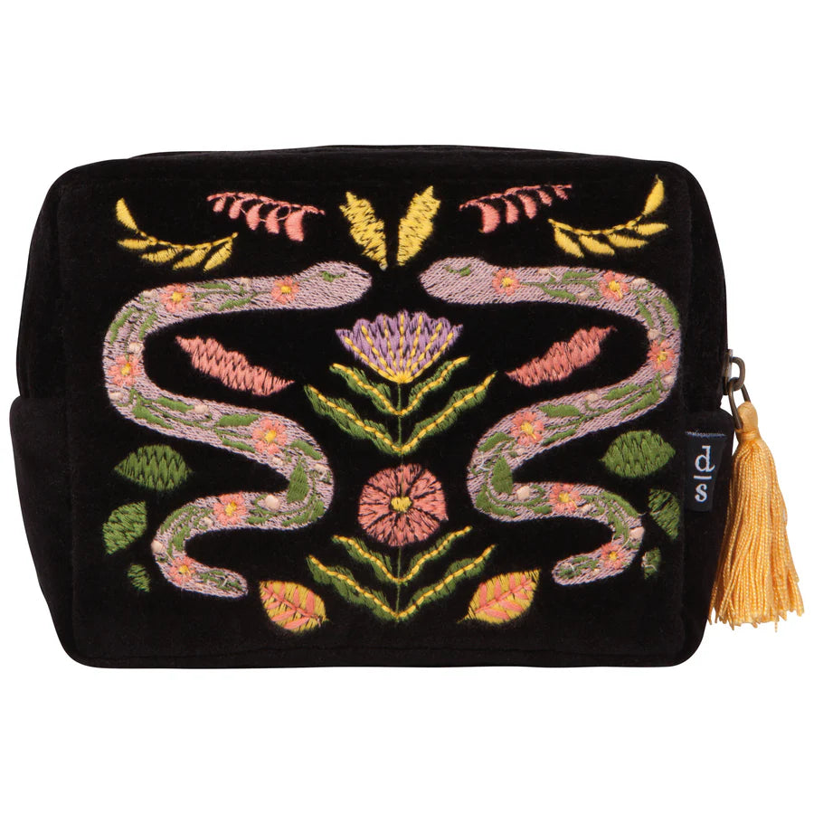 Snake Embroidered Pouch