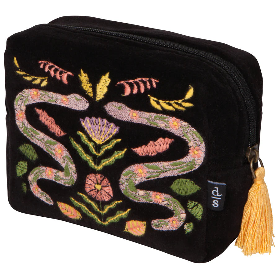 Snake Embroidered Pouch