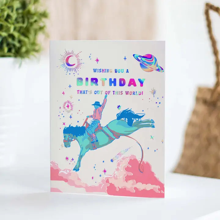 Space Cowboy Birthday Card