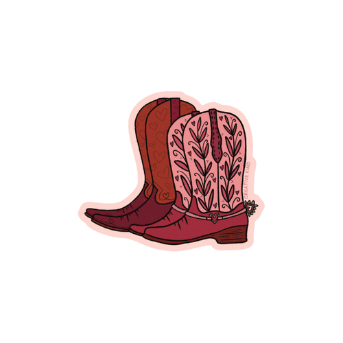 Valentine Heart Boots Sticker