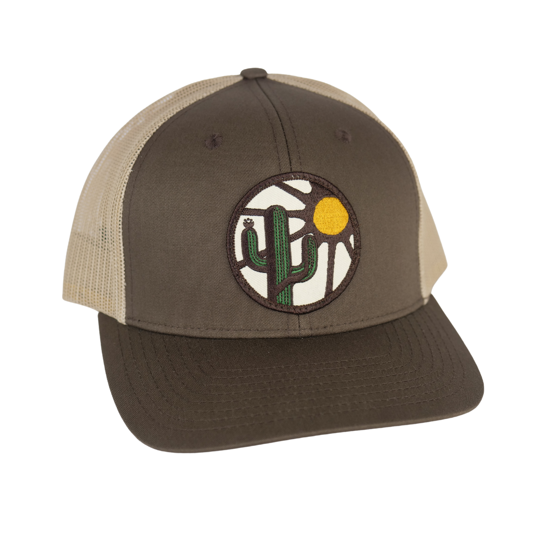 Blooming Saguaro Curved Trucker - Khaki