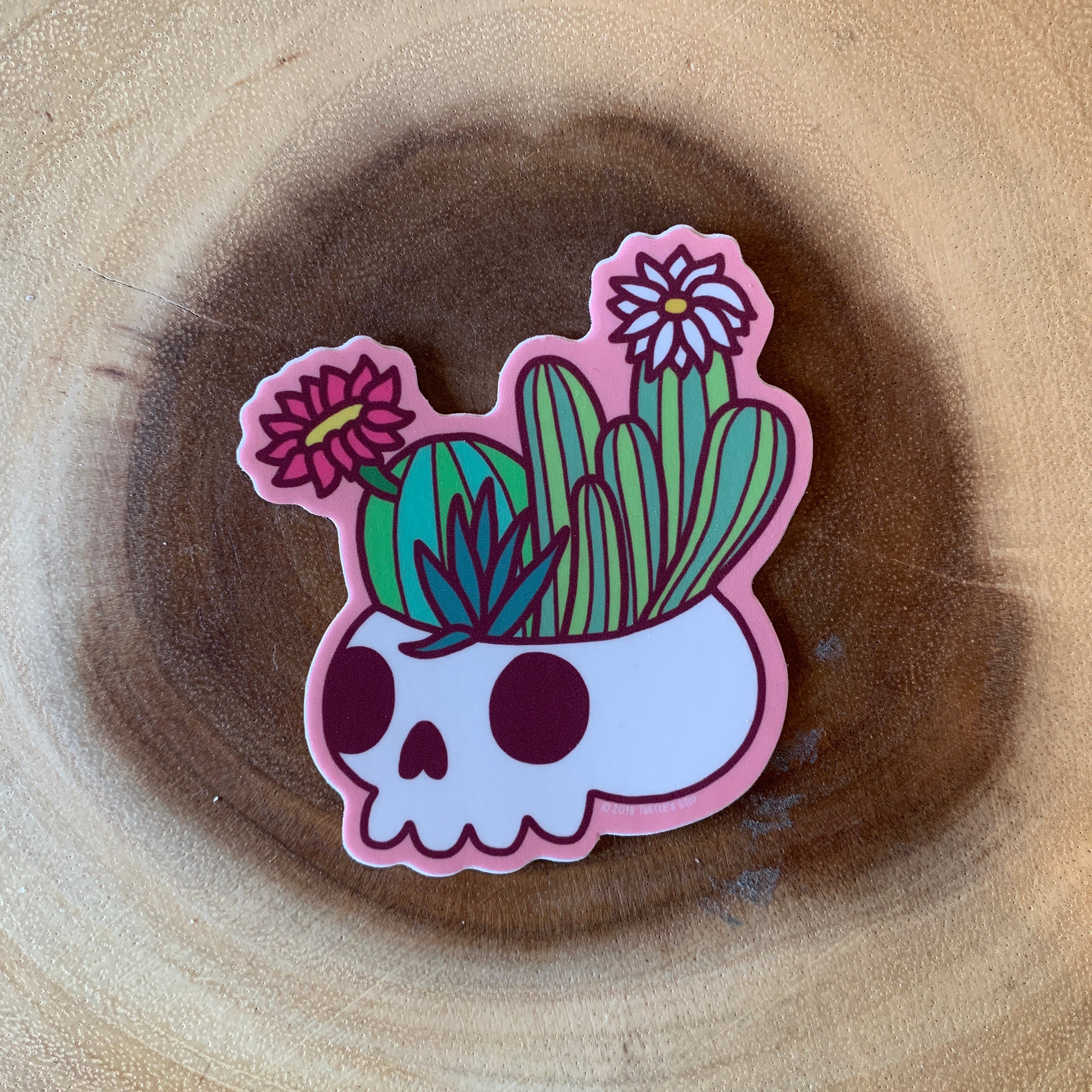 Flowering Cactus Skull Sticker